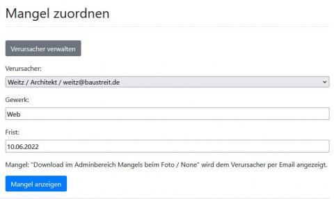 Maske Mangelzuordnung 