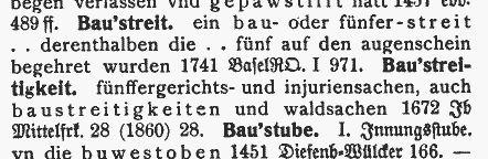 Deutsches Rechtswörterbuch (DRW): Baustreit
