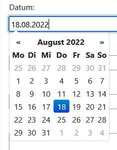 Datumsauswahl mit Widget